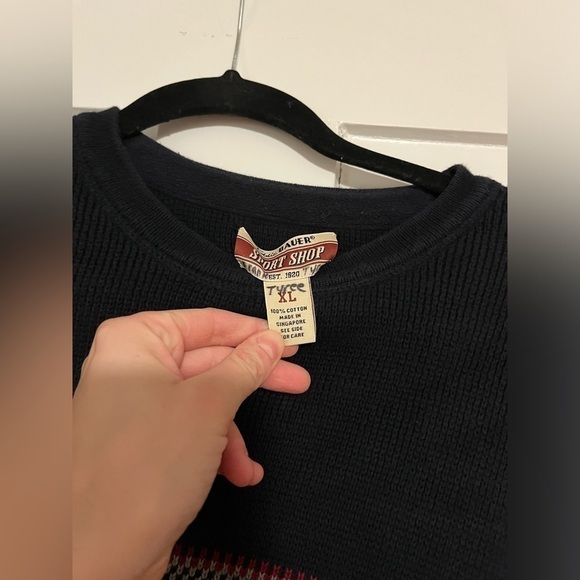 Vintage Eddie Bauer Sport Navy Blue Crew neck sweater XL - Picture 2 of 3